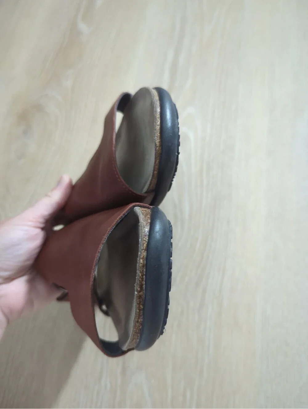 Brown Women's Leather Slingback Sandals